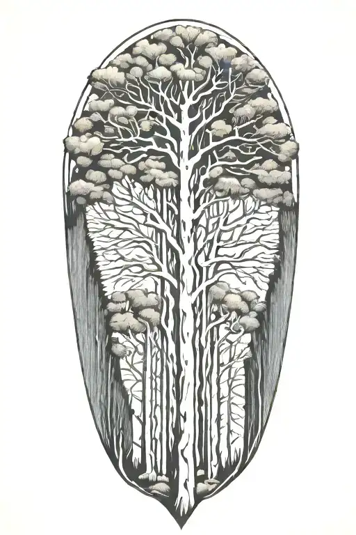 White Birch Palm Tree Redwood Maple Cypress