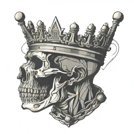 Chess King Figure With Head Of Skull