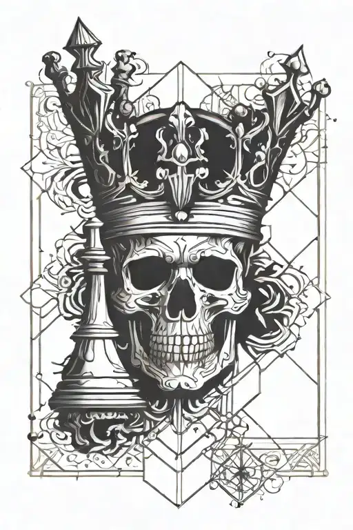 Chess King Figure Withskull