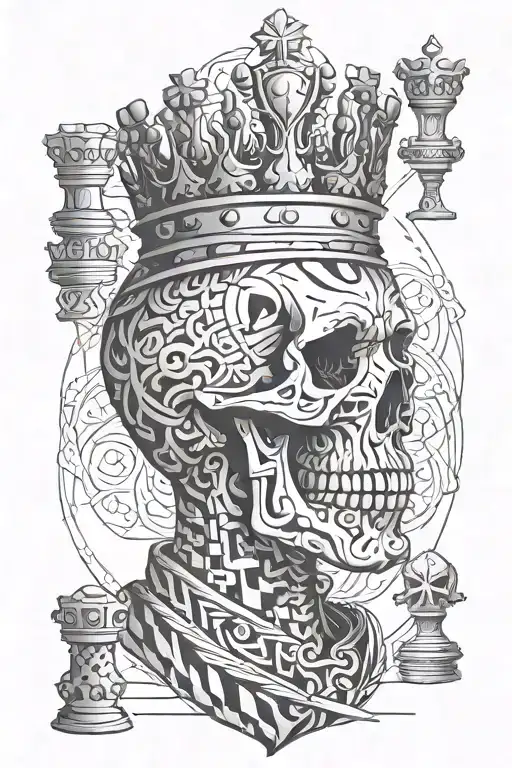 Chess King Figure Withskull