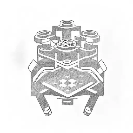 A Video Game Controller Intertwined With A Car Engine