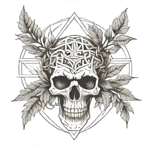 Laurel Wreath Skull