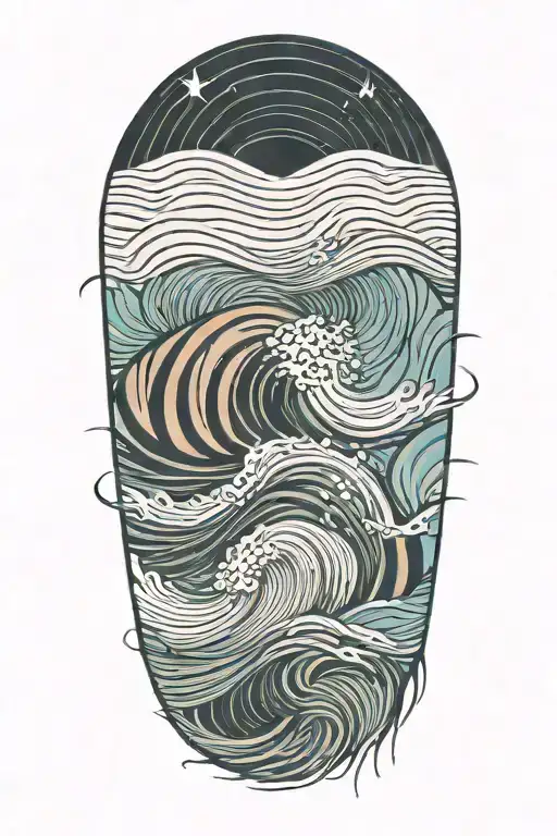 Sound Waves Turning Into Ocean Waves Crashing