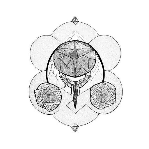 Geometric Dolphin With A Dream Catcher