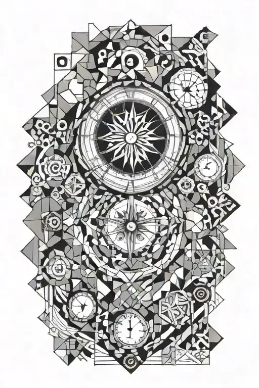 Geometric Clock Embedded Colour Background