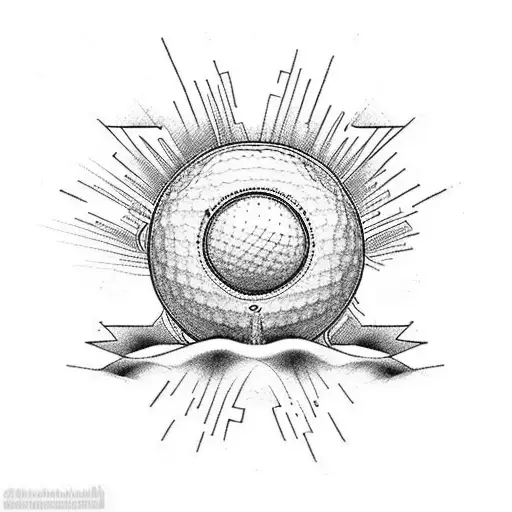 Straight Simple Line With Beach Waves One One Side And Golf On The Other