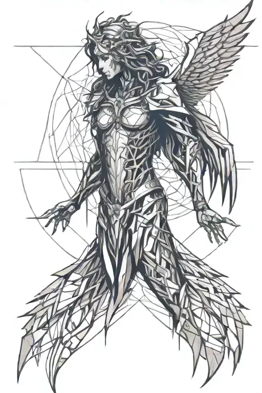 Fineline Tattoo Of Death Angel