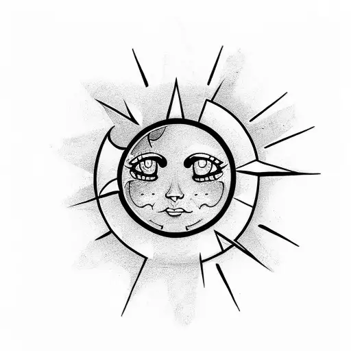 Happy Sun And Sad Moon Knee Cap