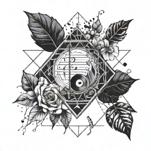 Tattoo Design Mixed Music And Nature