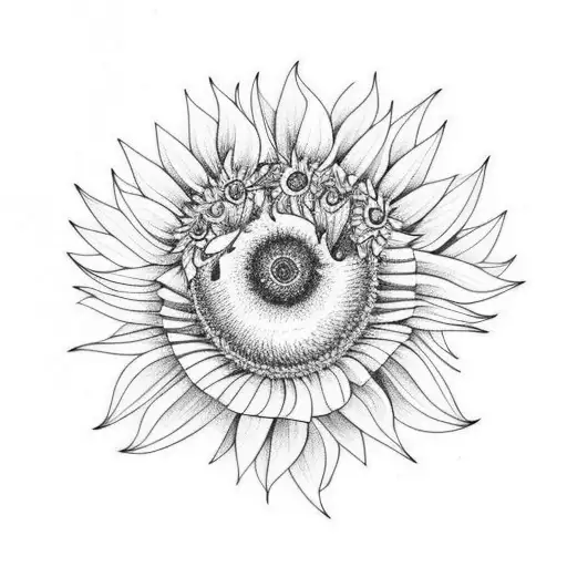 Hummingbird With Sunflower