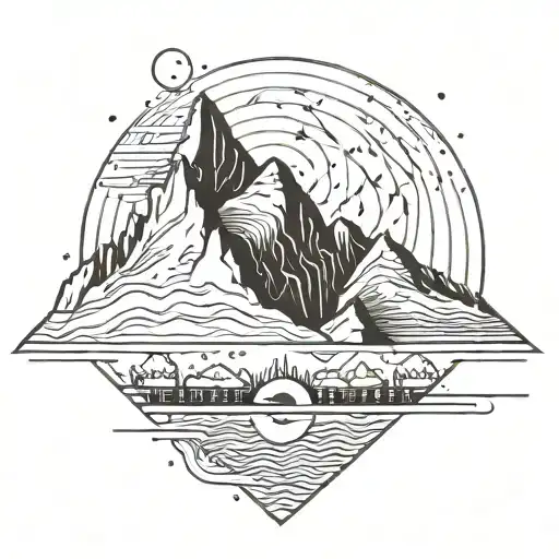 Mountain And Moon Lines