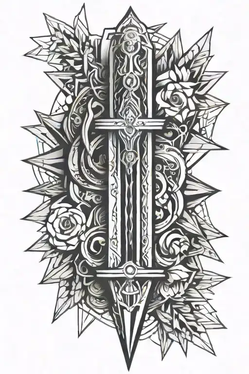 Dagger Geometric Fore Arm Sleeve