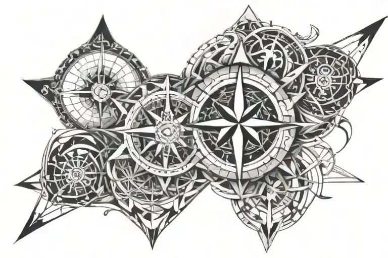 Lower Leg Sleeve Cross Compass Numbers 1 3 10 24 28