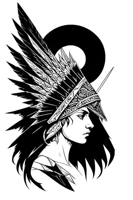Valkyrie On The Forearm With Runes