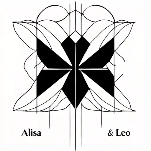 Alisa & Leo Name Written Vertically