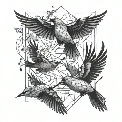 Nature And Birds Flying Away