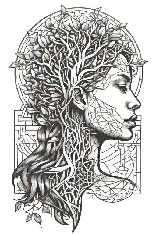 Woman Face Tree Of Life