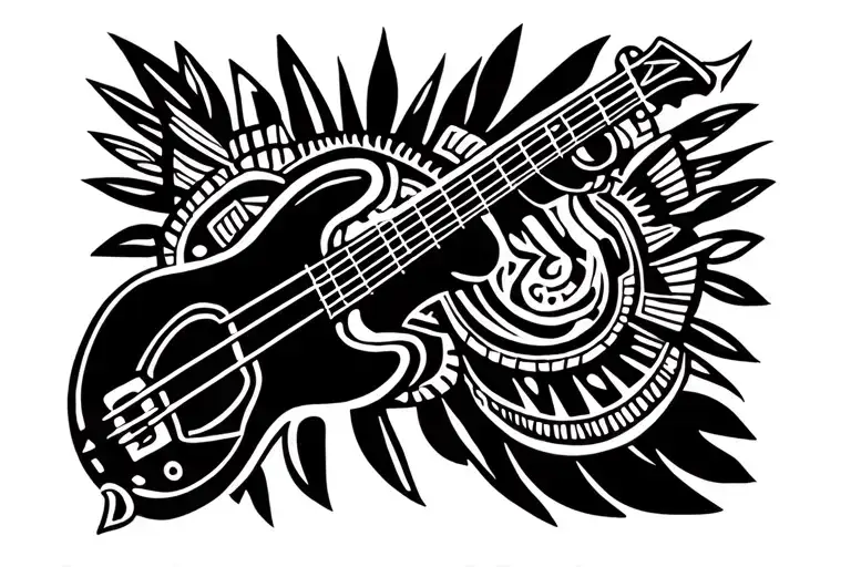 Tiki Playing Bass Guitar