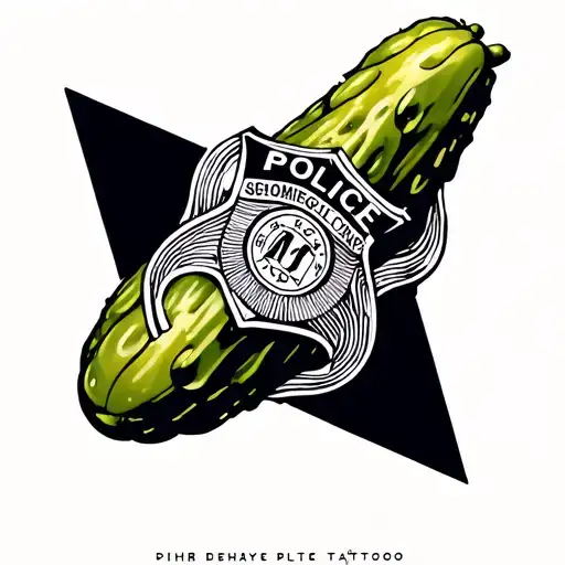 Pickle Wearing Police Badge Incorporated