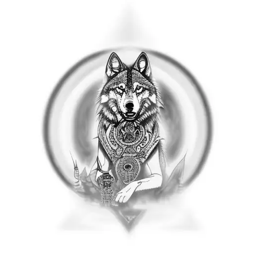 Dmt Wolf Meditating In Lost Time And Space