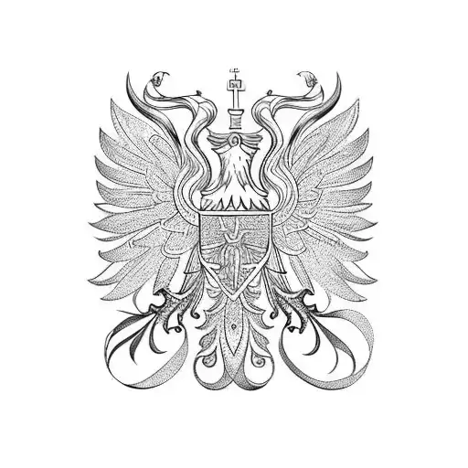 Polish Eagle Folk Art Style