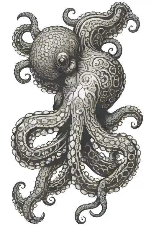 Octopus Gracefully Swimming