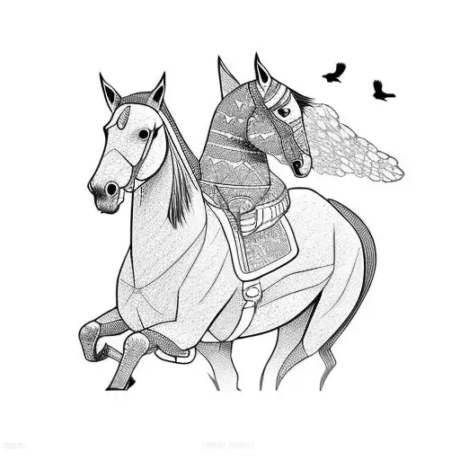 Woodpecker Riding A Horse