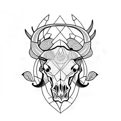 Bull Skull Flowers Feminin