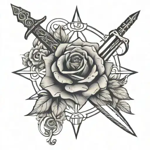 Sword And Rose Surrounded