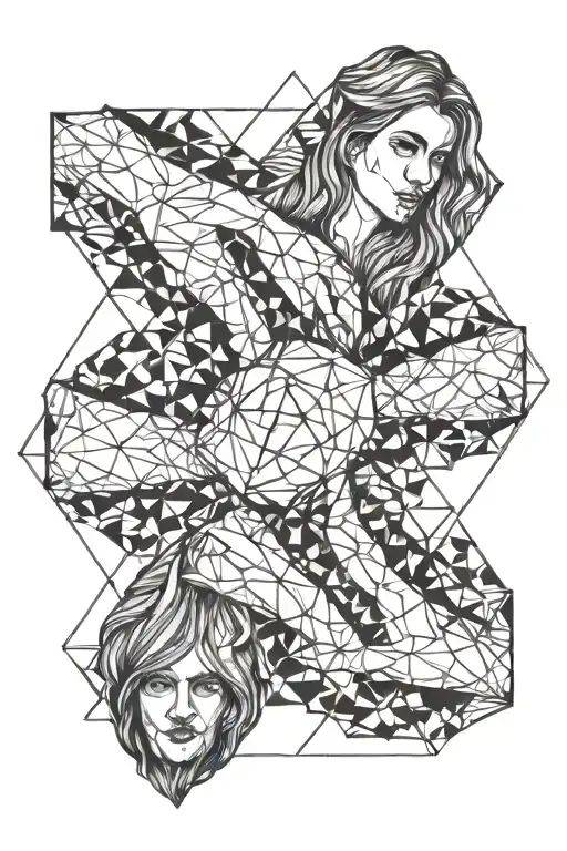 Father And Four Daughters Holding Hands