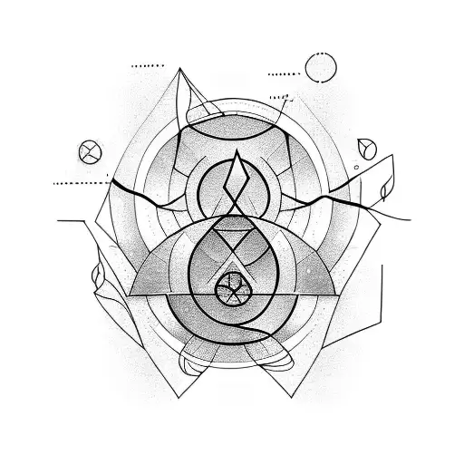 Modern Line Tattoo With Letter B And Visualisation Of Growth