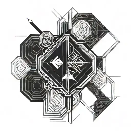 Minimalistic Linear Geometrical Style Background Black