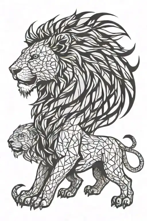 Lion And Fire