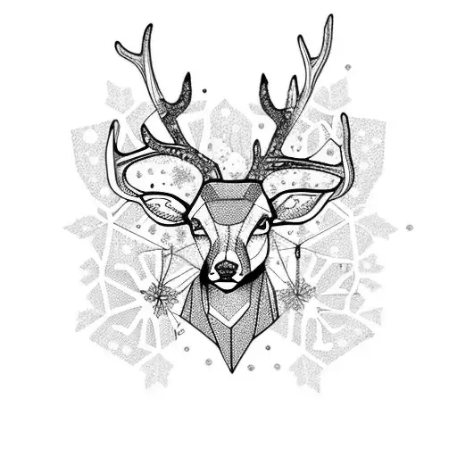 Deer With Snowflake