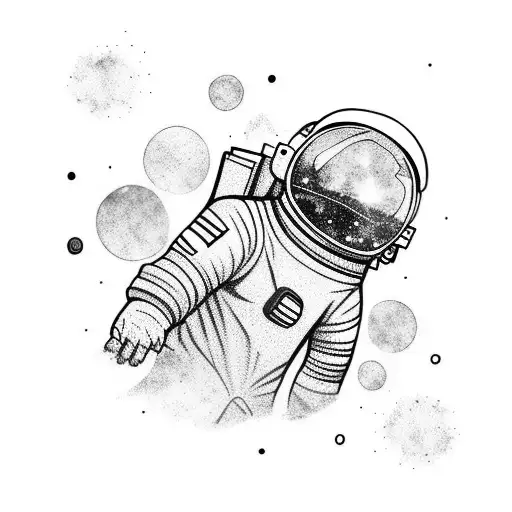 Astronaut Sitting Sad With Galaxy Around Him