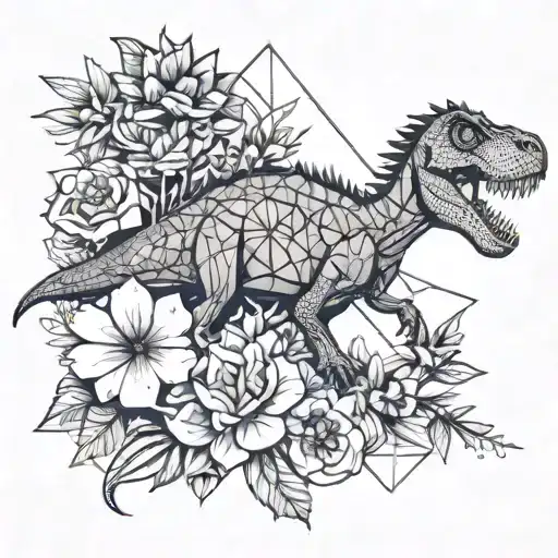 Dinosaur And Flower
