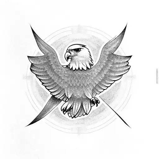 Eagle Flying Out Of A Circle