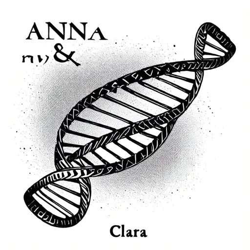 Dna Double Helix With Name Anna And Name Clara