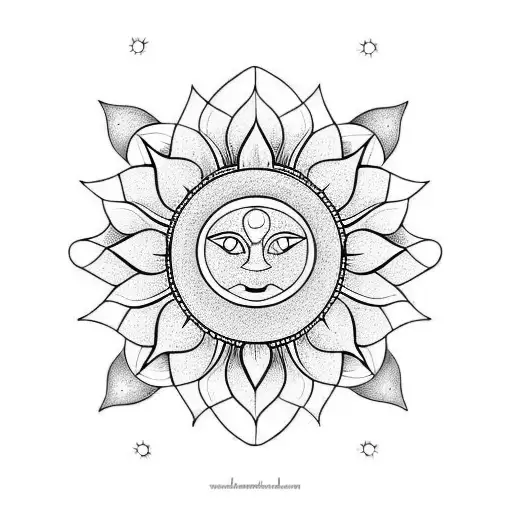 Lotus Flower Sun And Moon