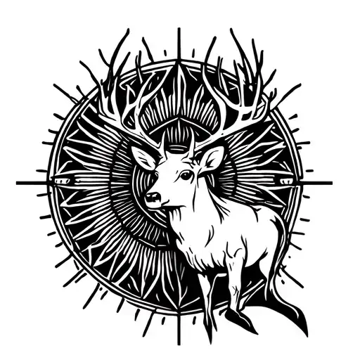 Deer With A Sun