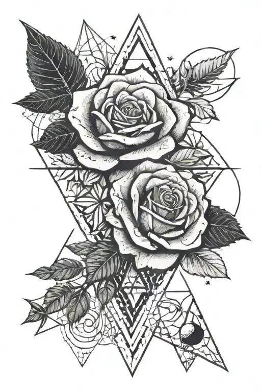 Rose And Triangular Moon