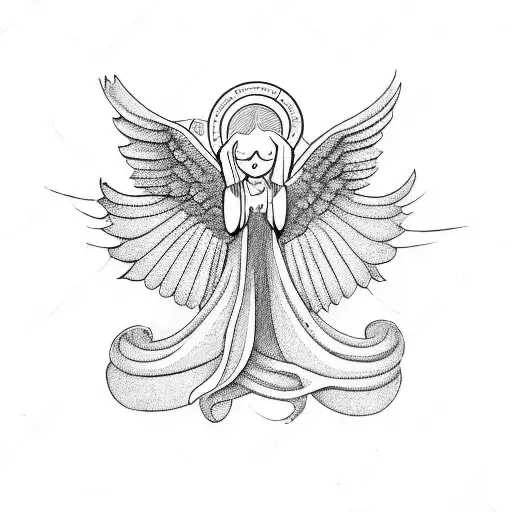 Angel Reaching Out To Irish Harp