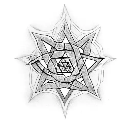 Star Of David Above A Tree Of Live Diagram