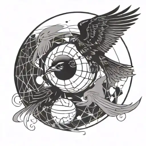 Volleyball Anime Japanese Multiple Crow Flying Moon