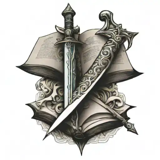 Sword And Book Pages