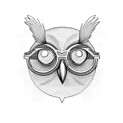 Owl With Glasses And Book