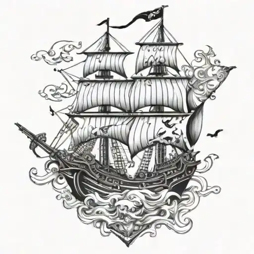 Pirate Ship With Dragon