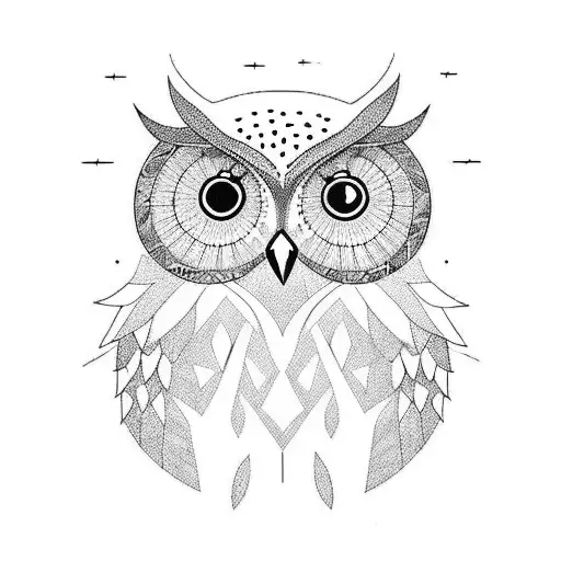 An Owl In The Woods With A Trail Going Through The Trees