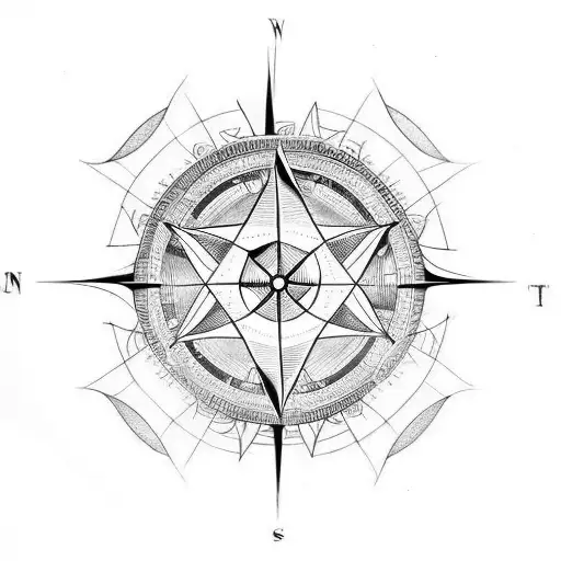 Abstract Compass With Triangle And Numbers 9689