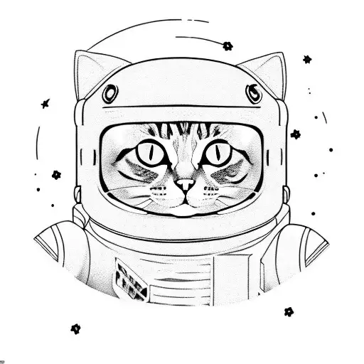 Cat In Space With Astronaut Suit